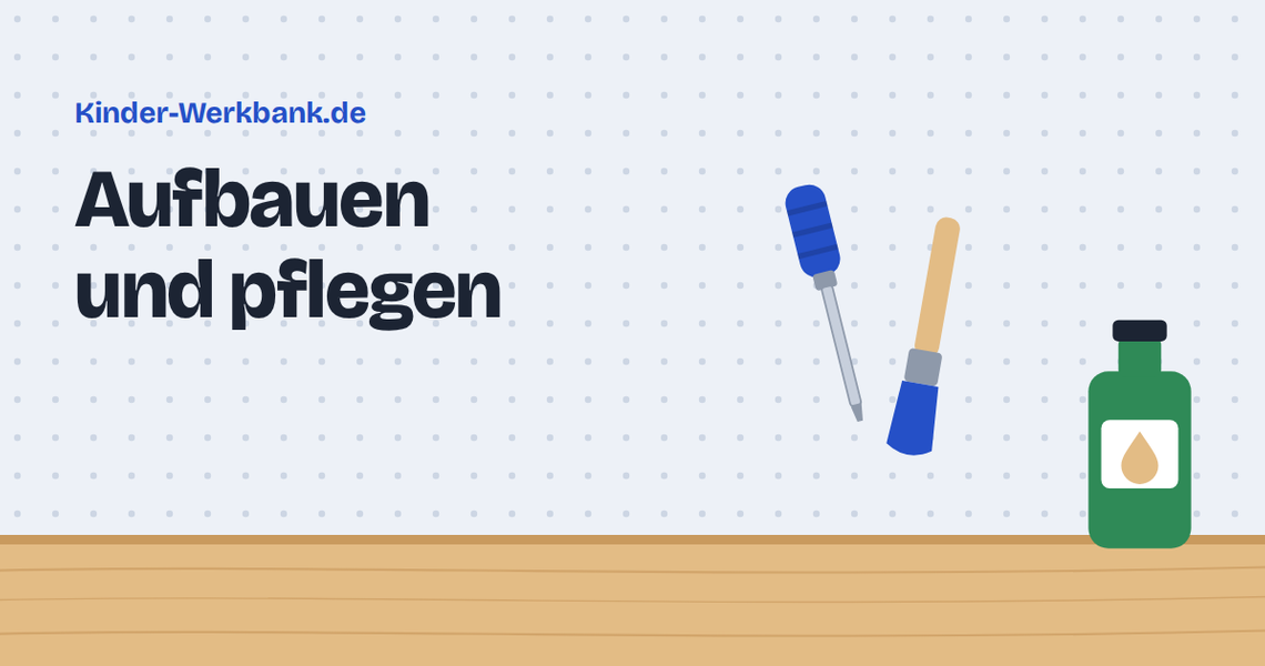 Grafik: Schraubendreher, Pinsel und Pflegeöl